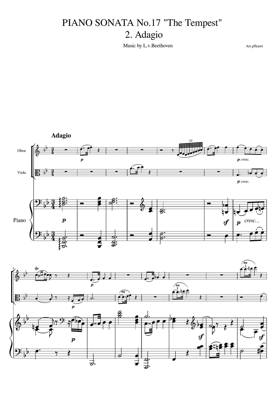 Piano Sonata No. 17 2nd Mov 