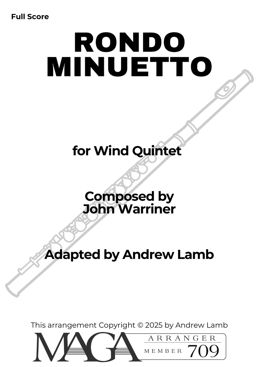 John WARRINER | Rondo Minuetto | for Wind Quintet Woodwind Quintet scores gallery preview page 2