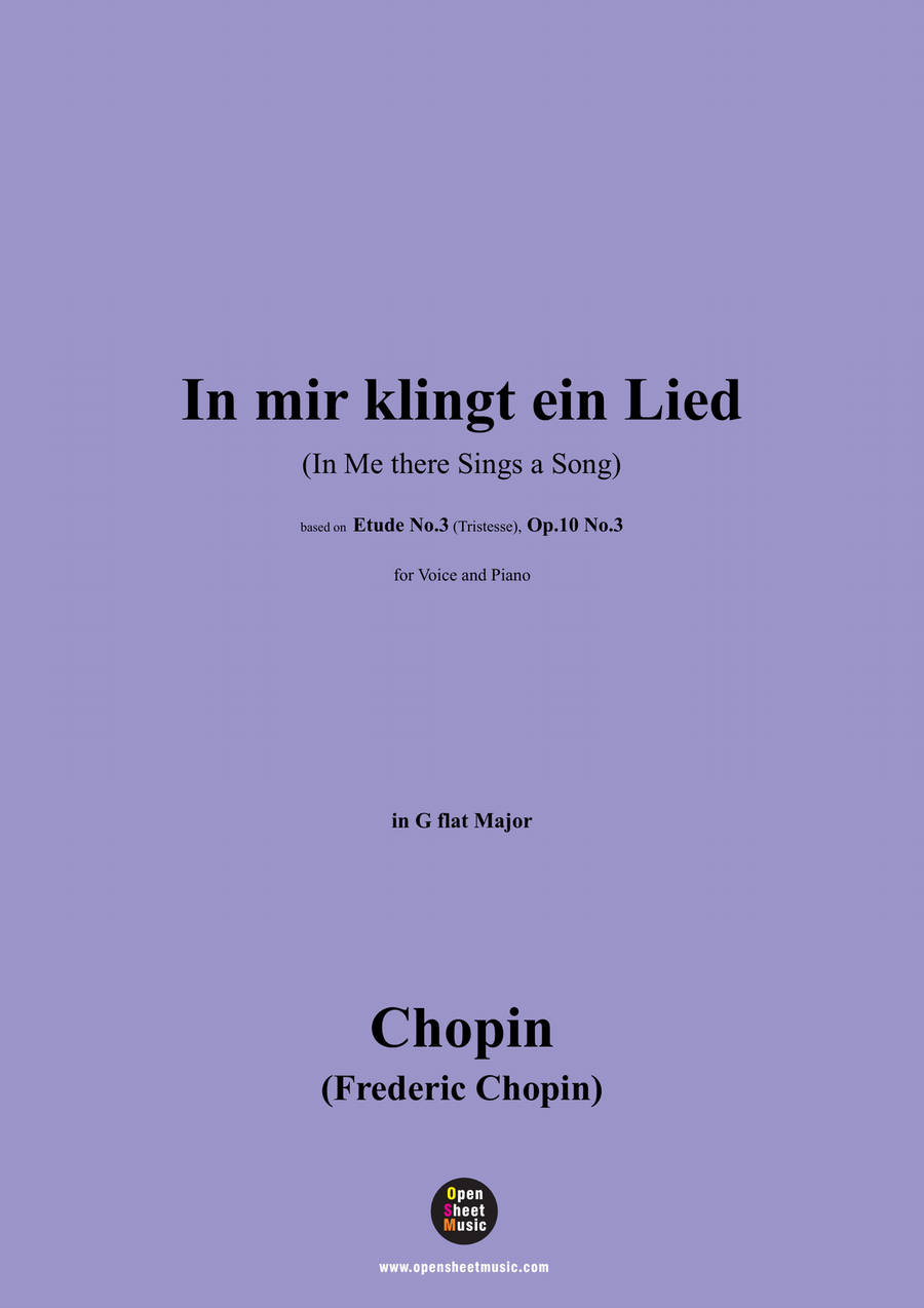 Chopin-In mir klingt ein Lied,in G flat Major,Op.10 No.3 Piano, Vocal scores gallery preview page 1