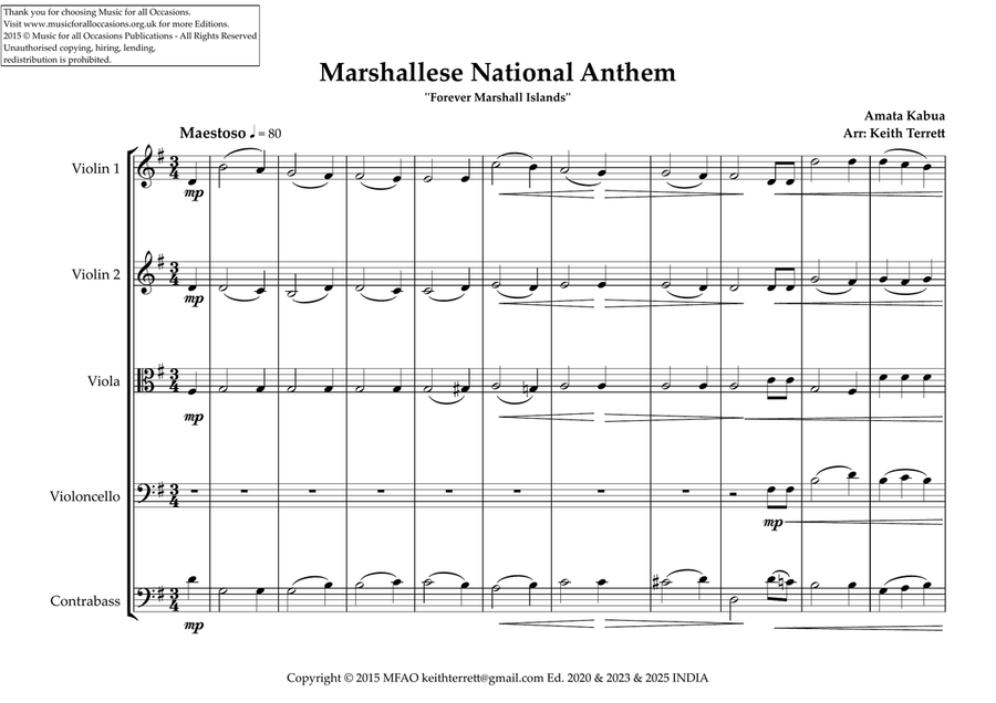 Marshallese National Anthem for String Orchestra String Orchestra scores gallery preview page 2