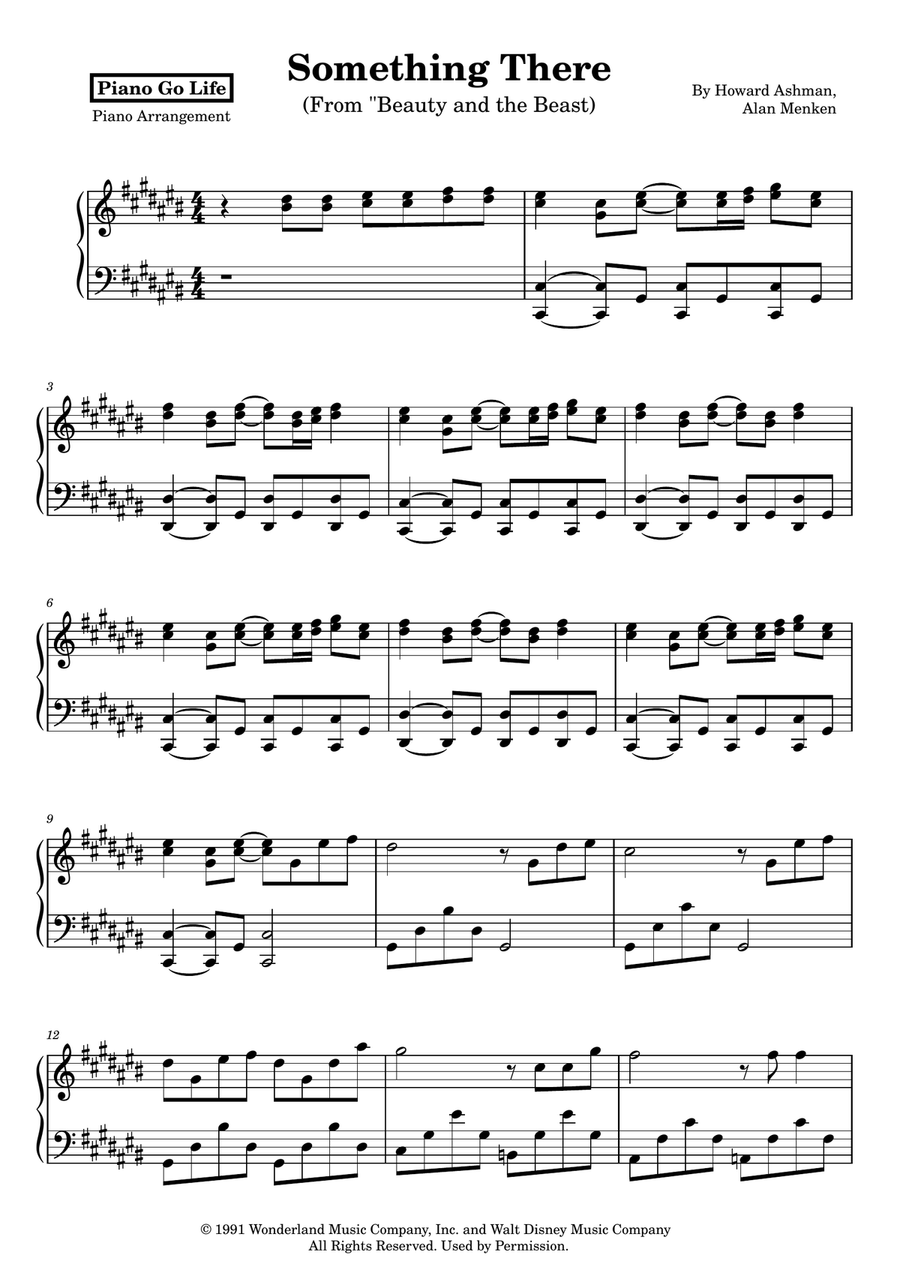 Something There Something There Piano Solo scores gallery preview page 1