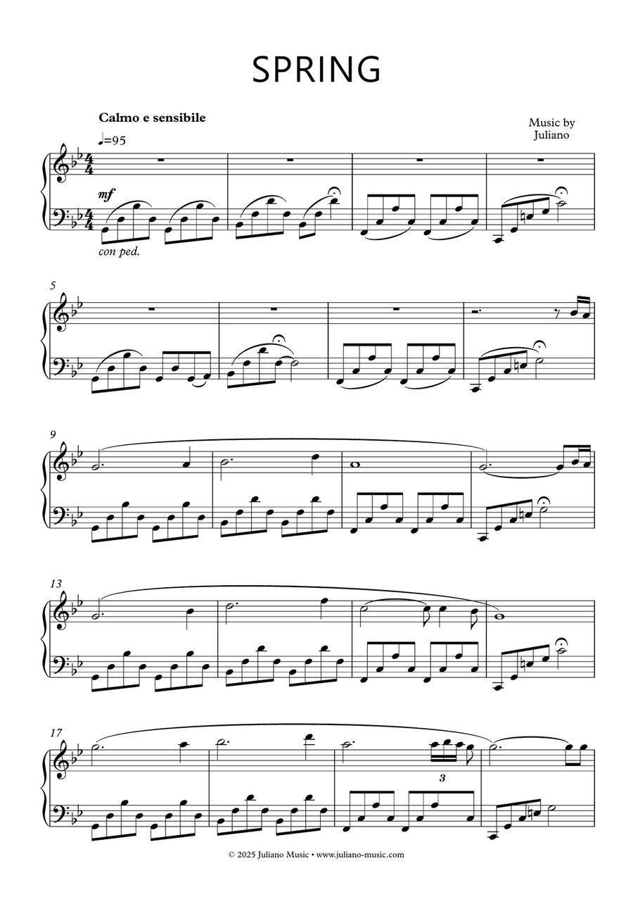 Spring Piano Solo scores gallery preview page 1