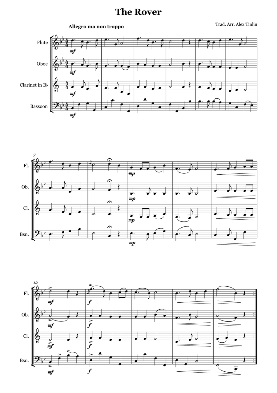 The Rover The Rover Woodwind Quartet scores gallery preview page 2