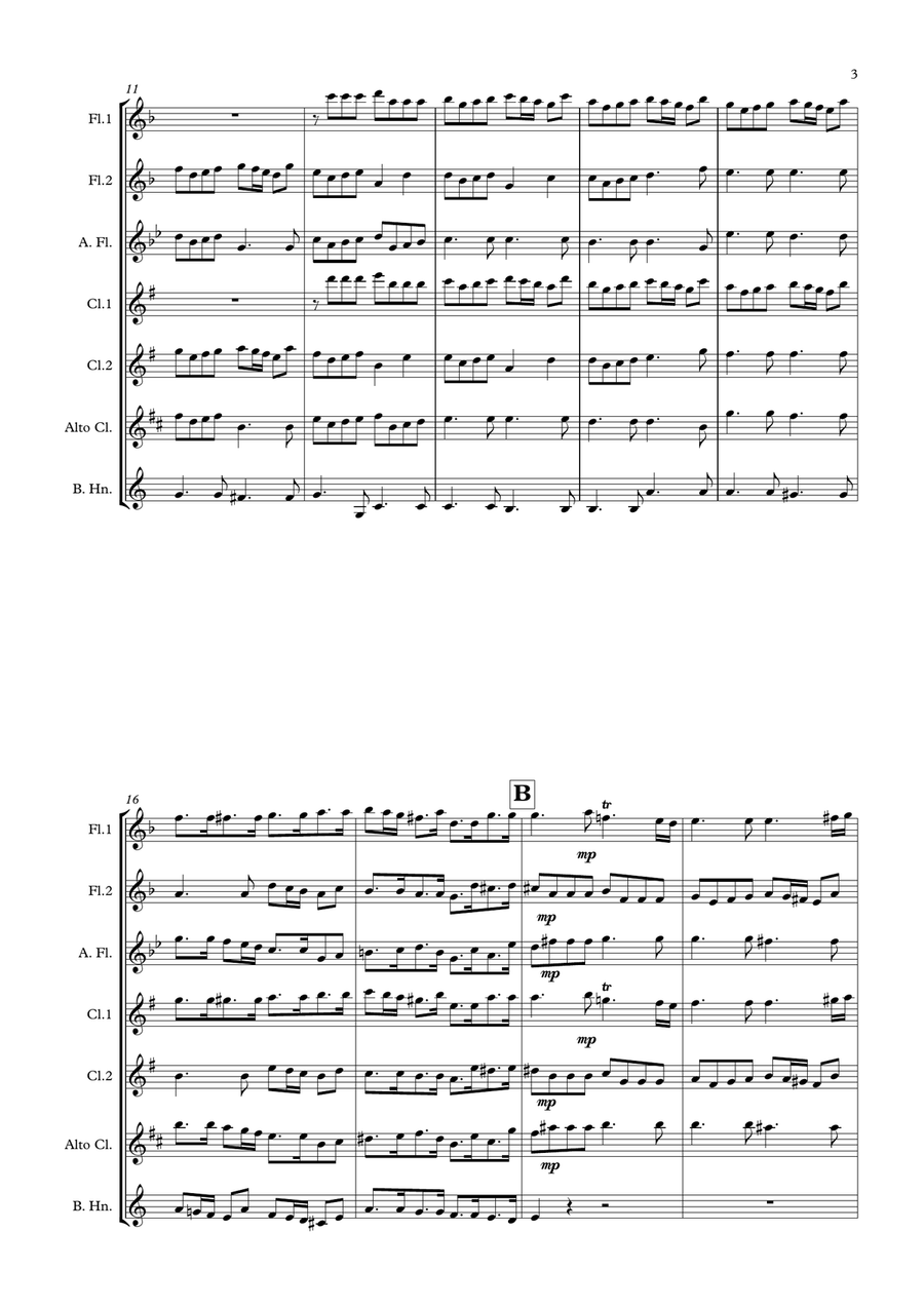 Overture to Alexander’s Feast Woodwind Ensemble scores gallery preview page 3