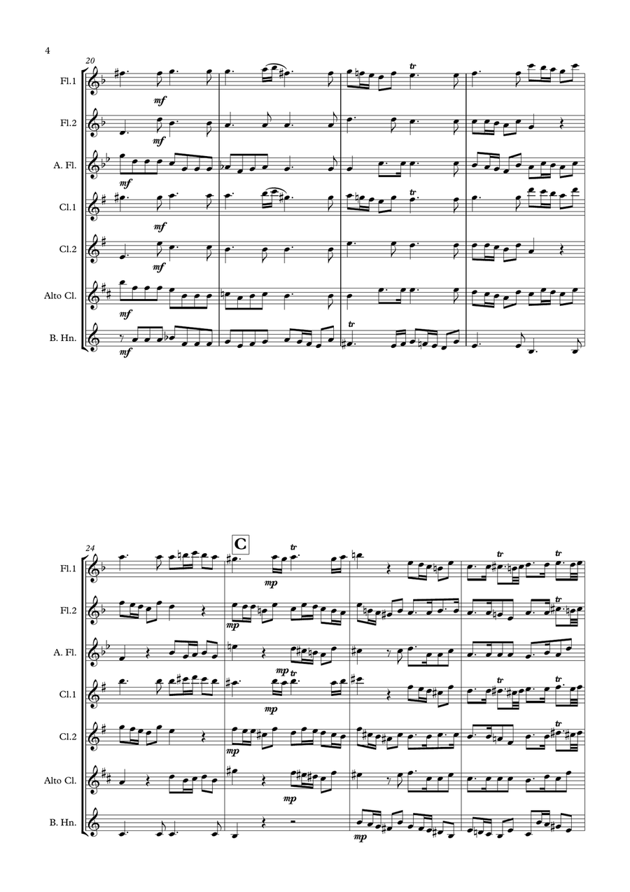 Overture to Alexander’s Feast Woodwind Ensemble scores gallery preview page 4