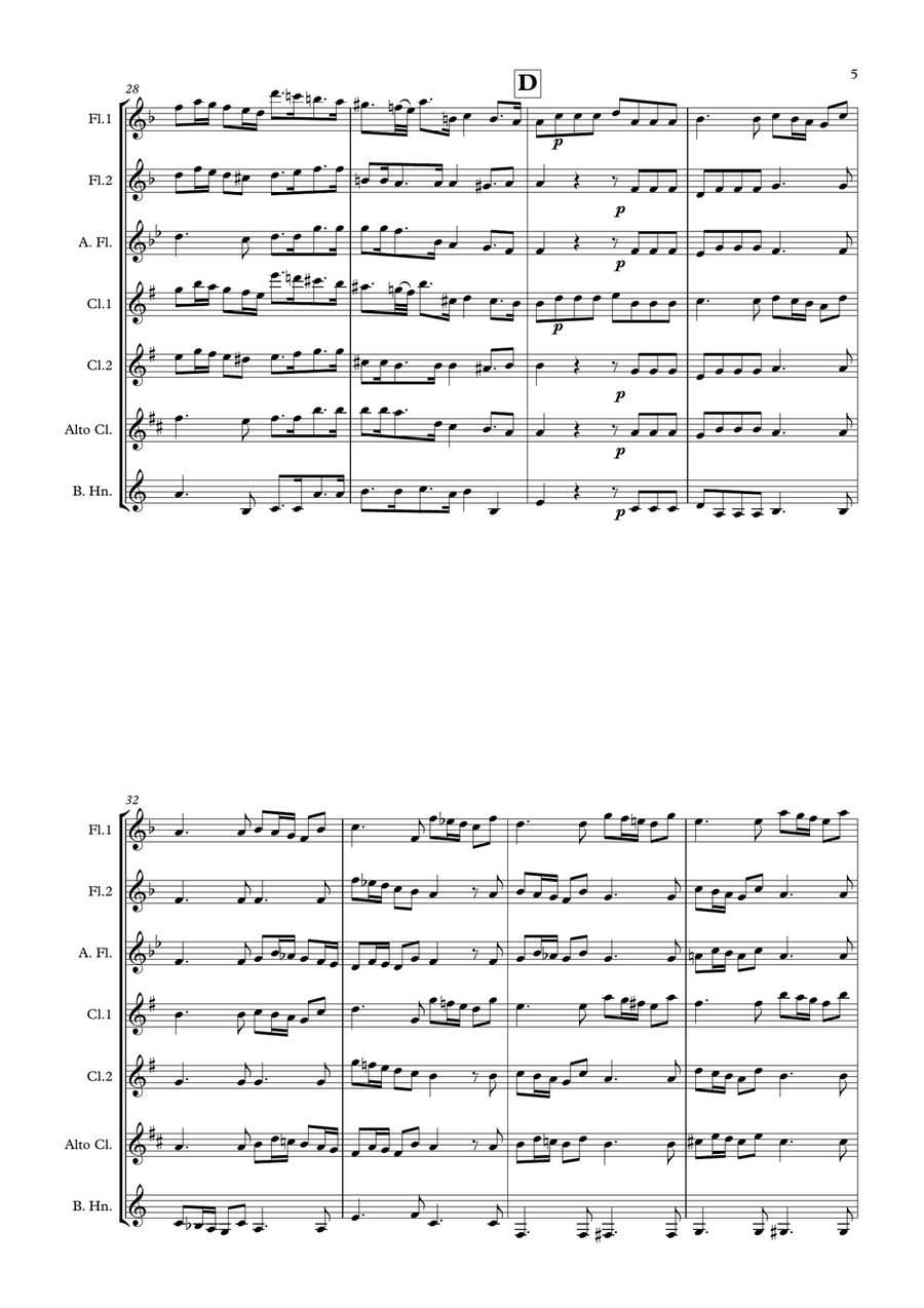 Overture to Alexander’s Feast Woodwind Ensemble scores gallery preview page 5