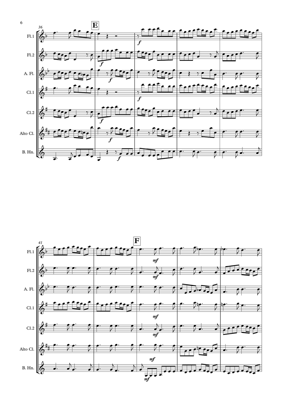 Overture to Alexander’s Feast Woodwind Ensemble scores gallery preview page 6