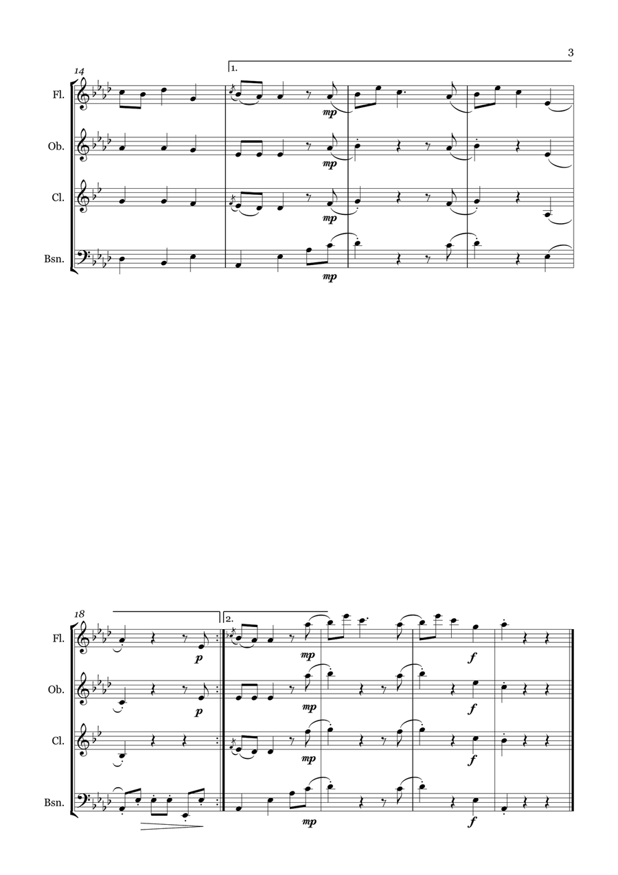 The Miller of Devon The Miller of Devon Woodwind Quartet scores gallery preview page 3