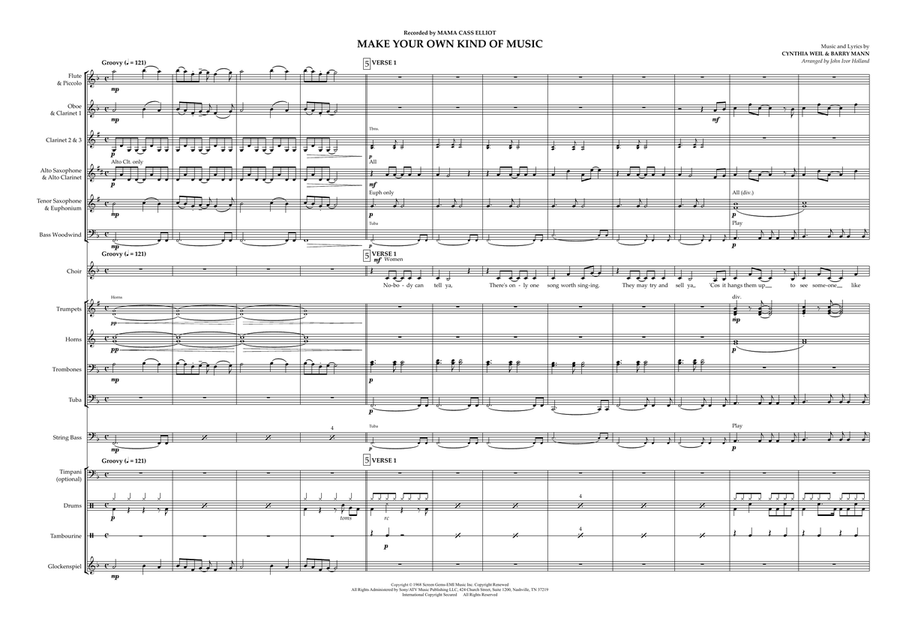Make Your Own Kind Of Music Concert Band scores gallery preview page 1