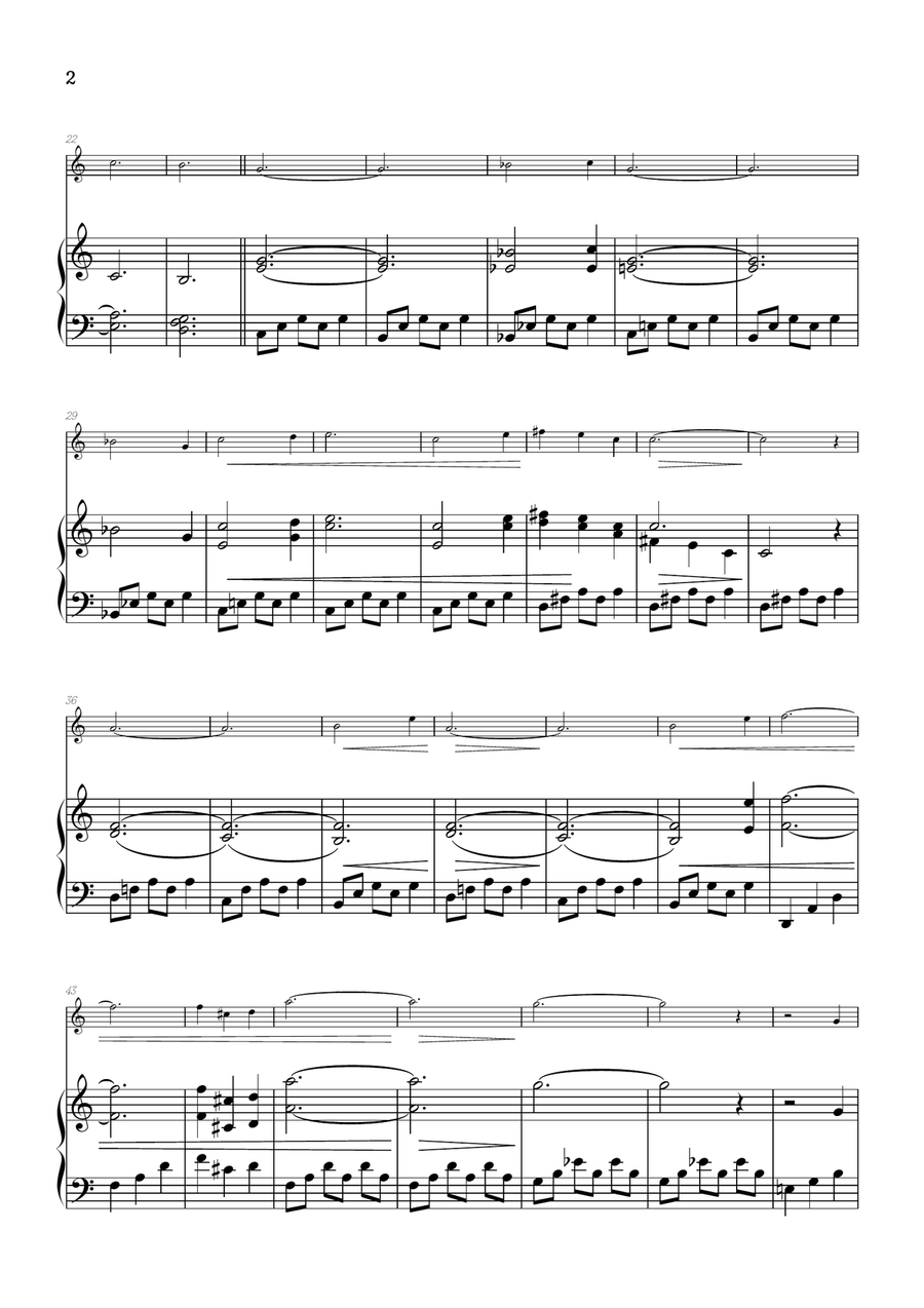Debussy • Clair de Lune | easy oboe sheet music with piano accompaniment Piano scores gallery preview page 2