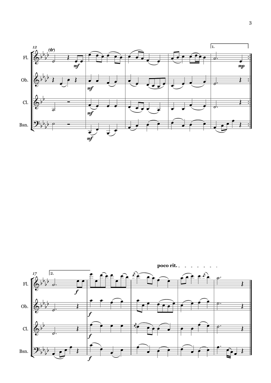 The South Country The South Country Woodwind Quartet scores gallery preview page 3
