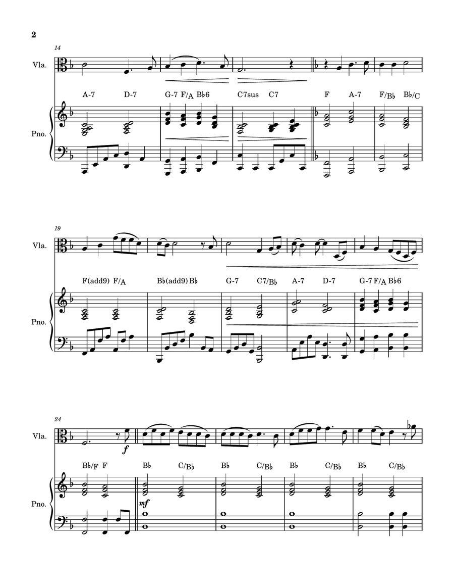 Somewhere Out There Viola scores gallery preview page 2