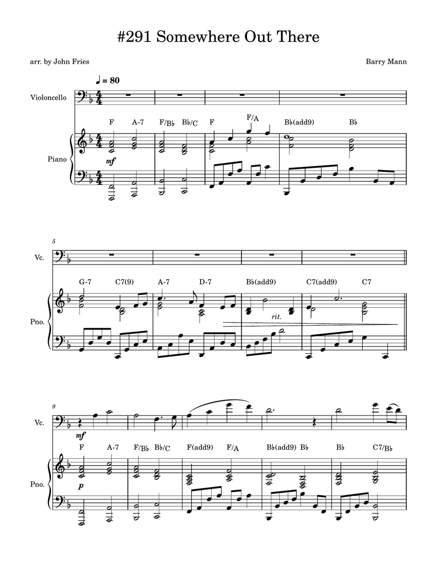 Somewhere Out There Piano scores gallery preview page 1