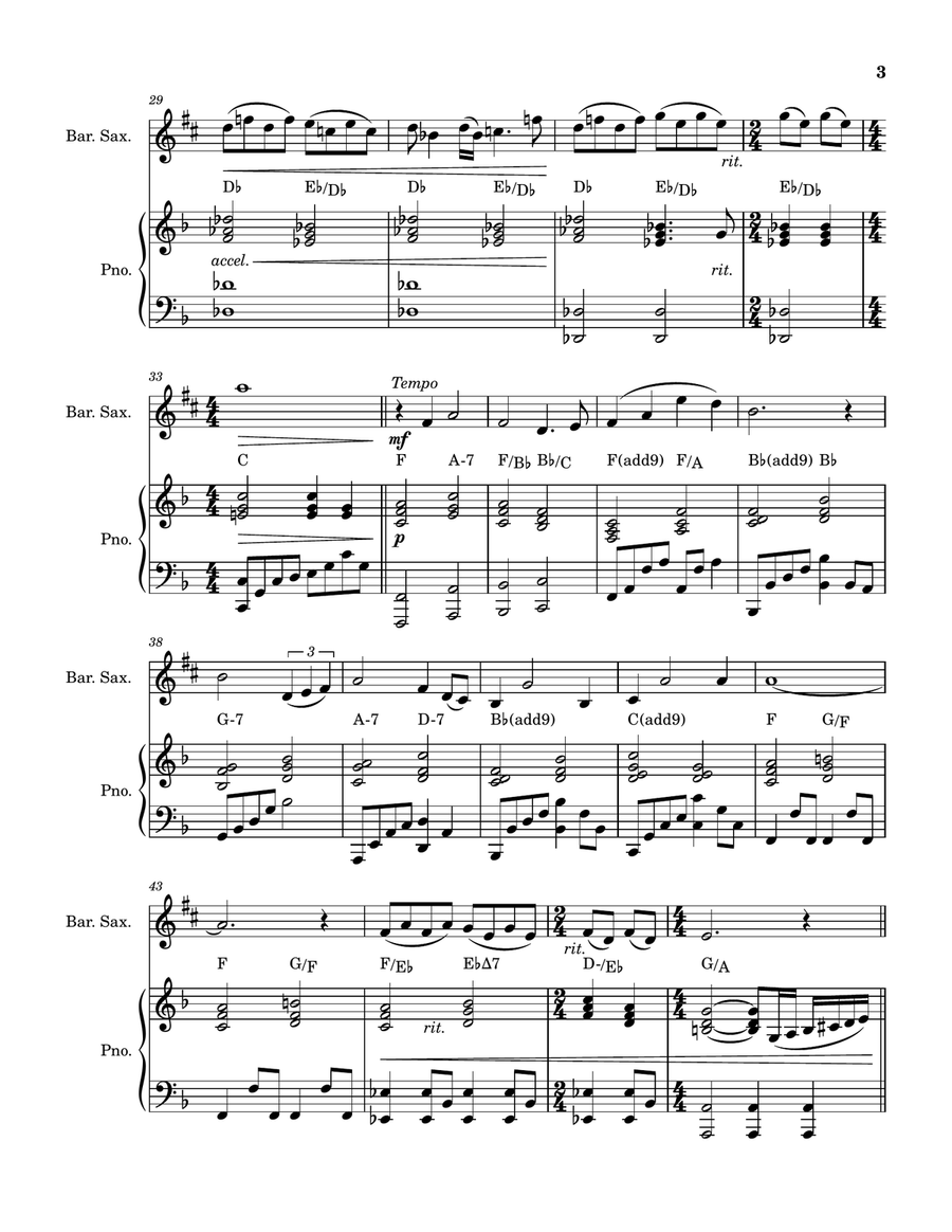 Somewhere Out There Baritone Saxophone scores gallery preview page 3