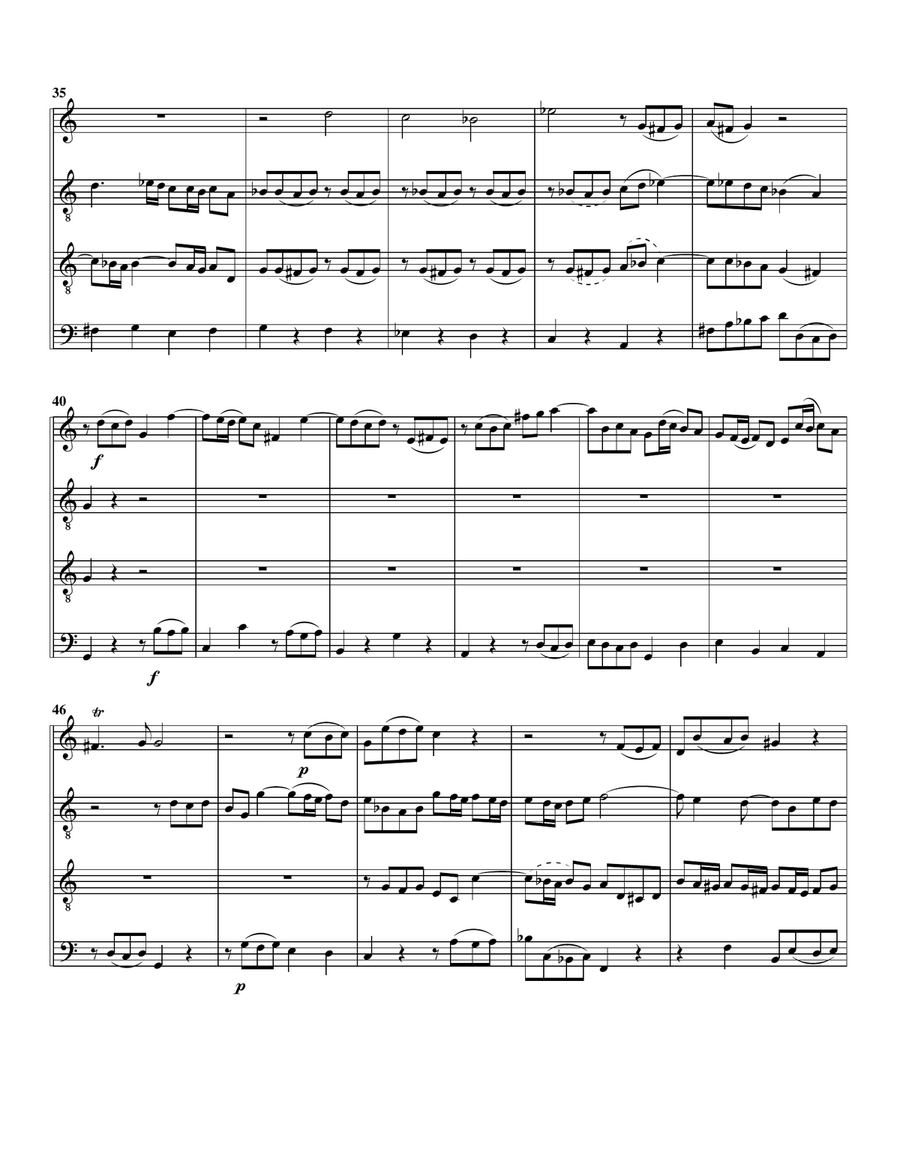 Duetto: Beruft Gott selbst from Cantata BWV 88 (arrangement for 4 recorders) (SATB)) 4-Part scores gallery preview page 4