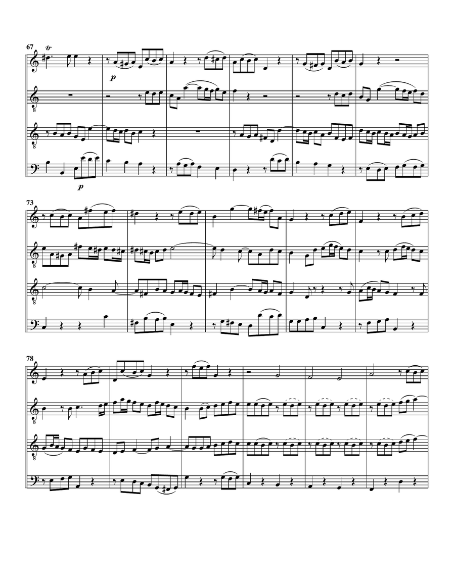 Duetto: Beruft Gott selbst from Cantata BWV 88 (arrangement for 4 recorders) (SATB)) 4-Part scores gallery preview page 6