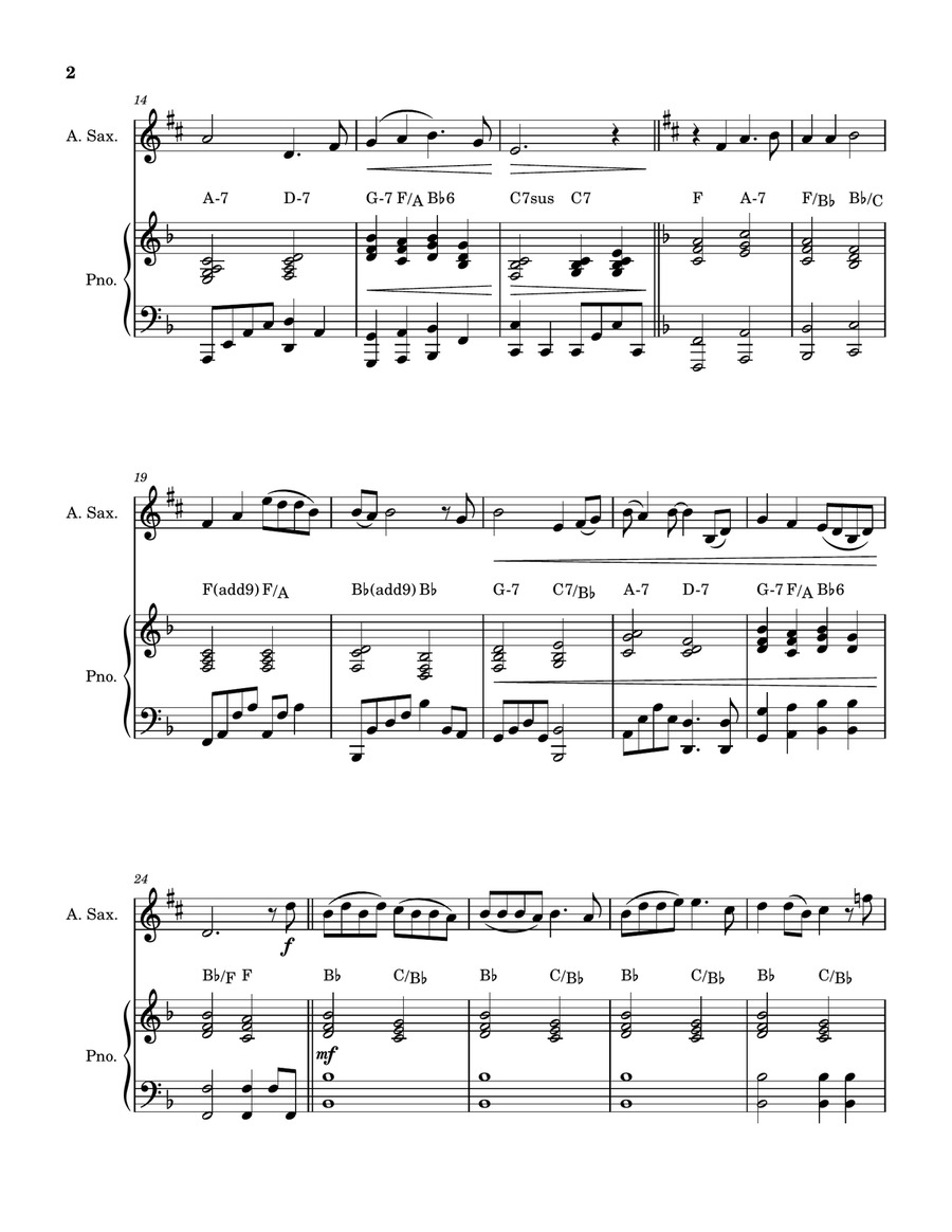 Somewhere Out There Alto Saxophone scores gallery preview page 2
