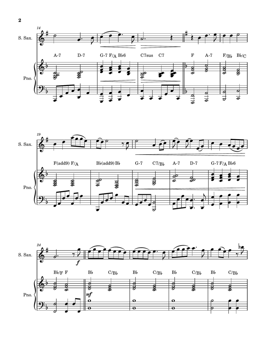 Somewhere Out There Soprano Saxophone scores gallery preview page 2