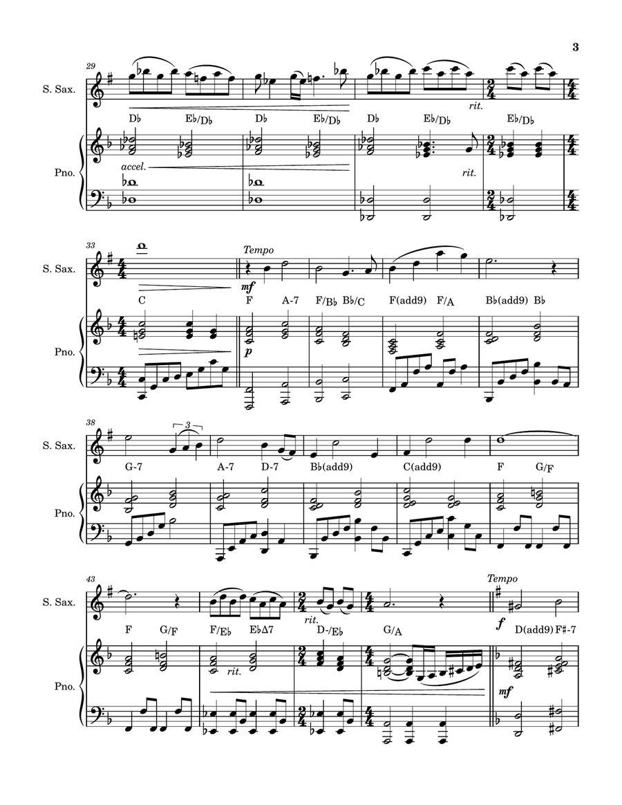 Somewhere Out There Soprano Saxophone scores gallery preview page 3