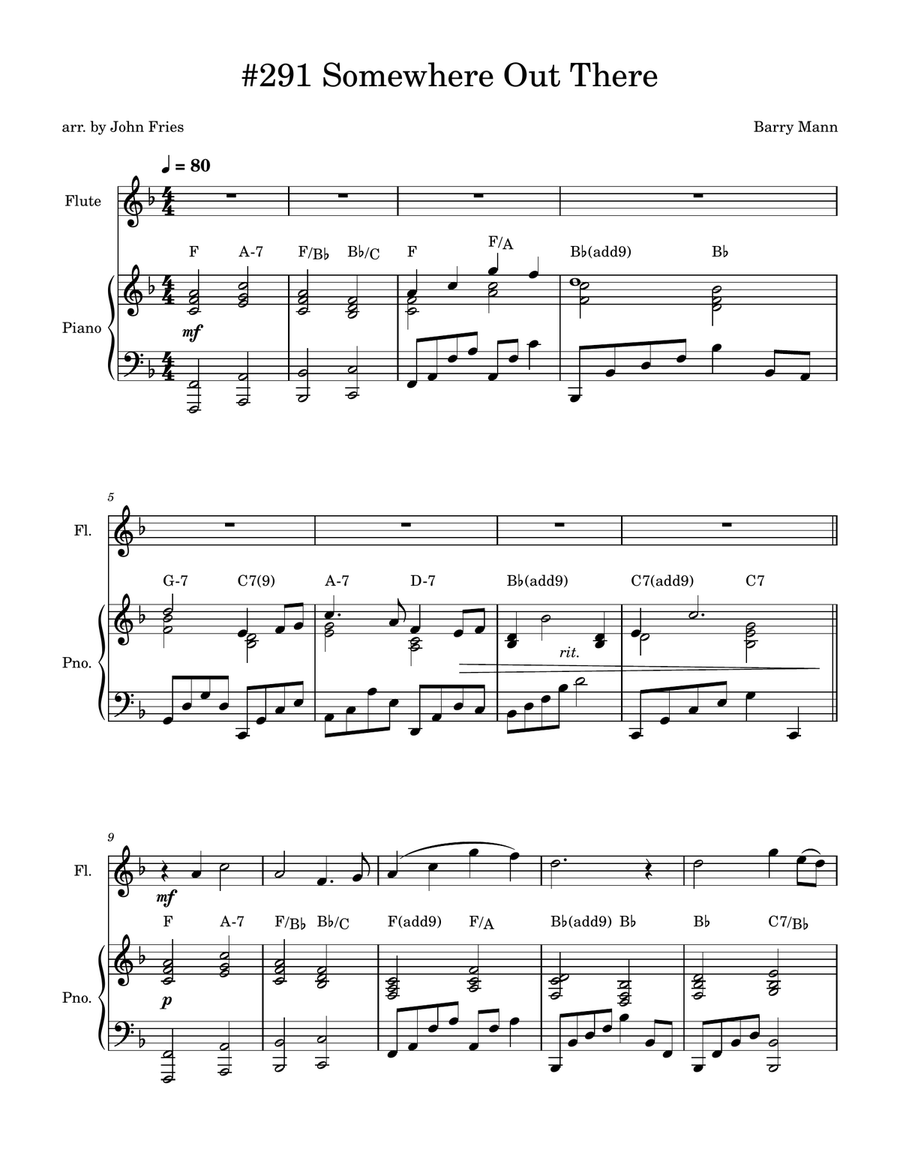 Somewhere Out There Flute Solo scores gallery preview page 1