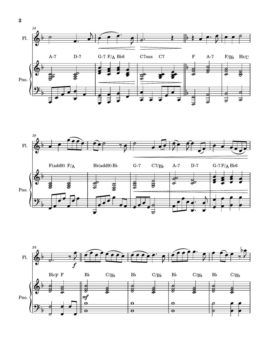Somewhere Out There Flute Solo scores gallery preview page 2