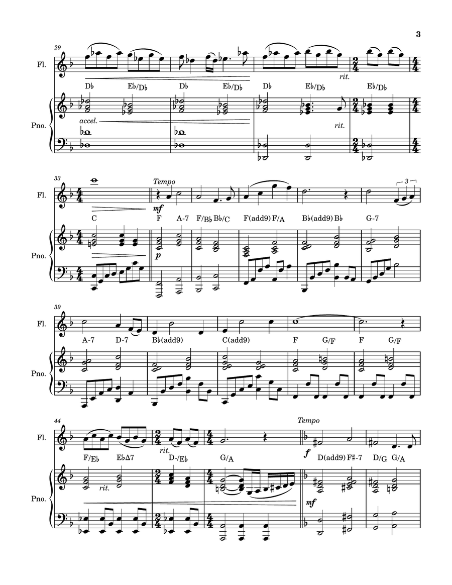 Somewhere Out There Flute Solo scores gallery preview page 3