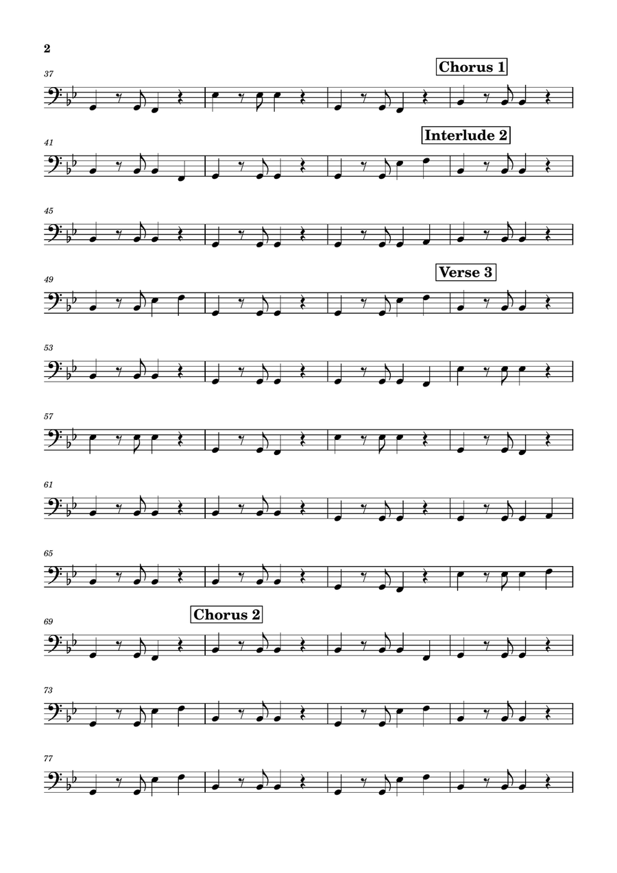 Girls Just Want To Have Fun Bass Guitar scores gallery preview page 2