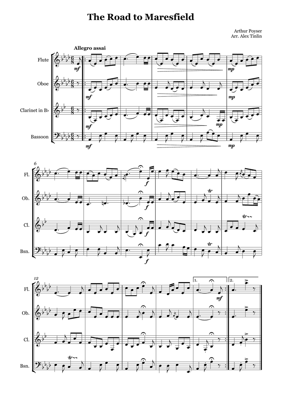 The Road to Maresfield The Road to Maresfield Woodwind Quartet scores gallery preview page 2