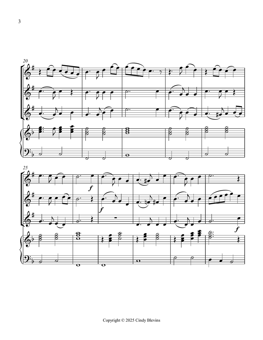 Auld Lang Syne, for Three Clarinets and Piano Small Ensemble scores gallery preview page 4