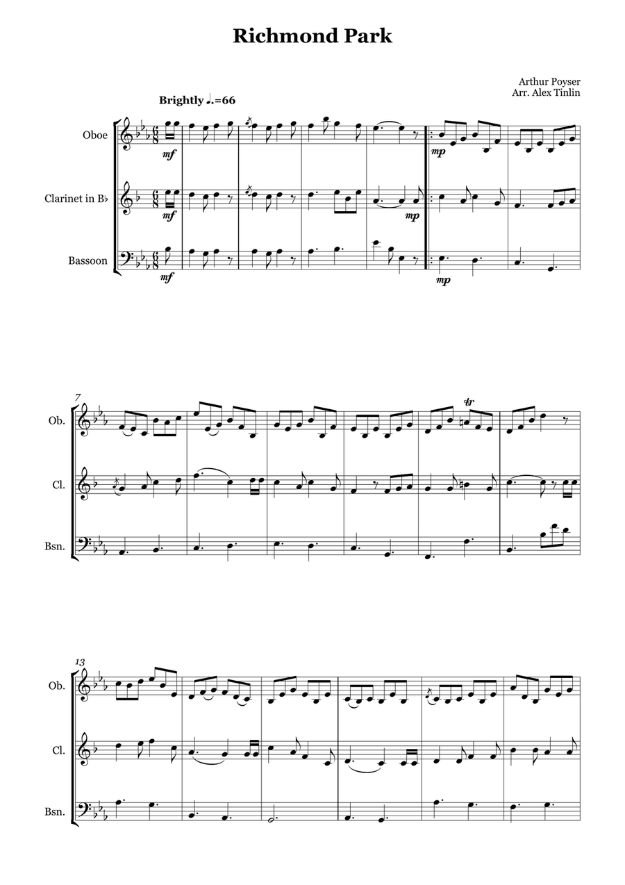 Richmond Park Richmond Park Woodwind Trio scores gallery preview page 2
