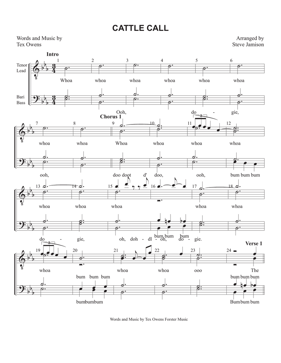Cattle Call Cattle Call TTBB scores gallery preview page 1