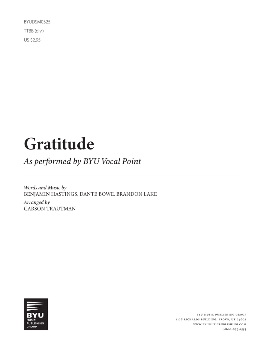 Gratitude Gratitude TTBB scores gallery preview page 1