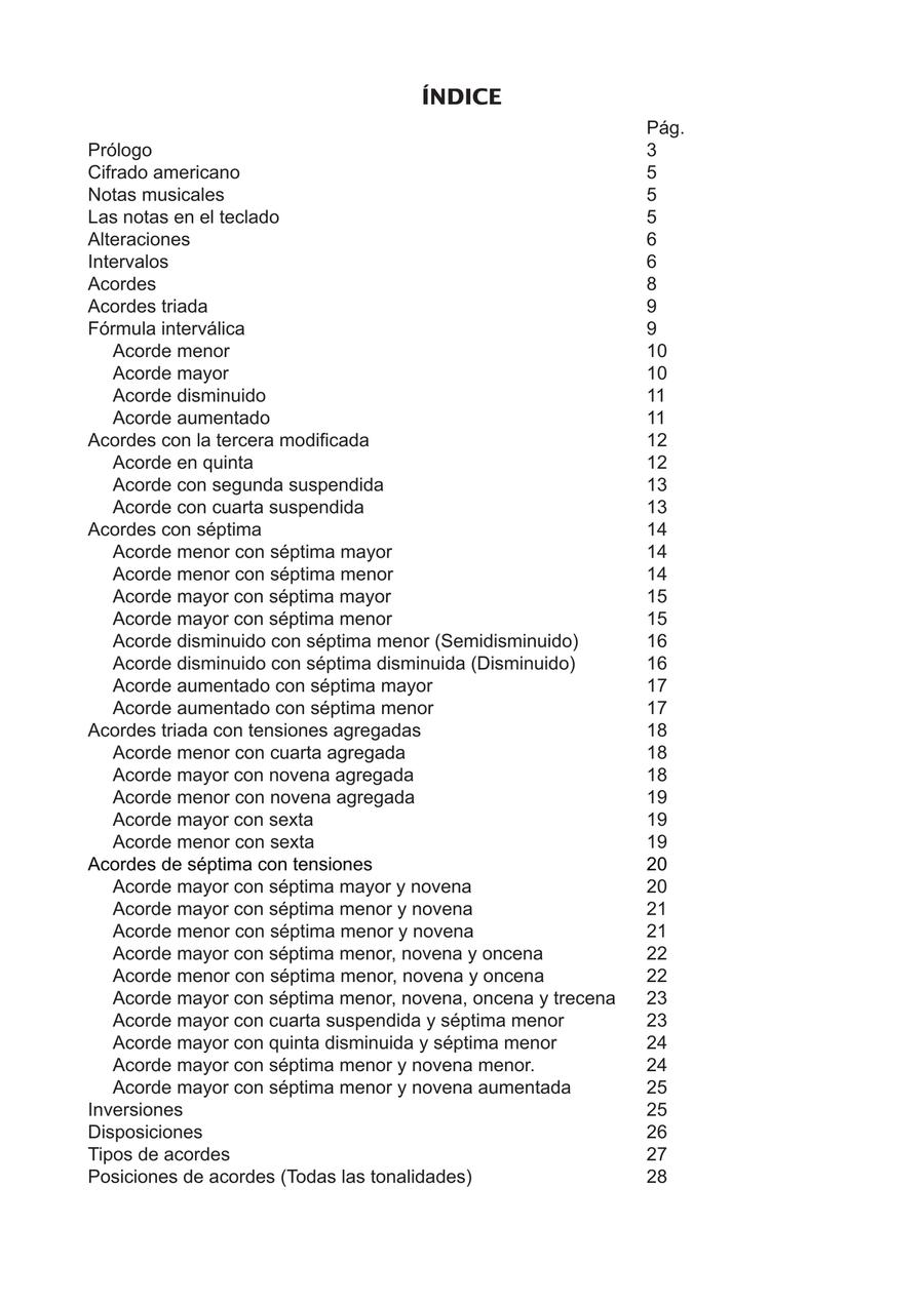 Acordes en el teclado fácil Organ Accompaniment scores gallery preview page 5