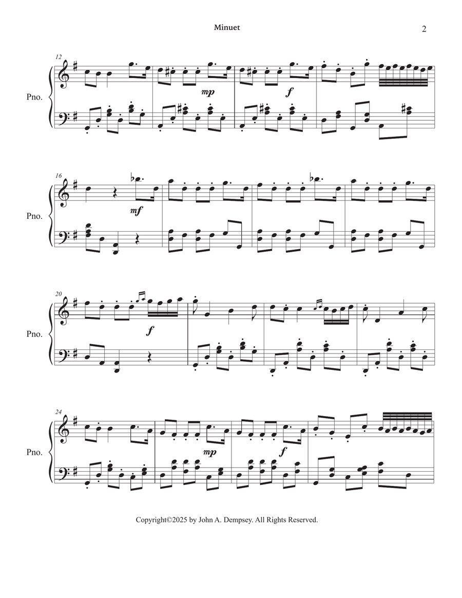 Minuet (Boccherini): Wedding Music for Piano Solo (in G Major) Piano Solo scores gallery preview page 5