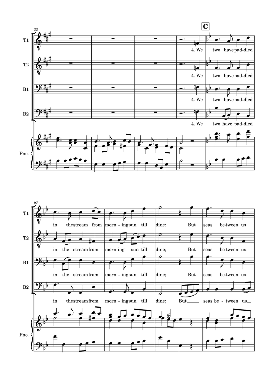 Auld Lang Syne for SATB Choir with optional Piano accompaniment TTBB scores gallery preview page 6