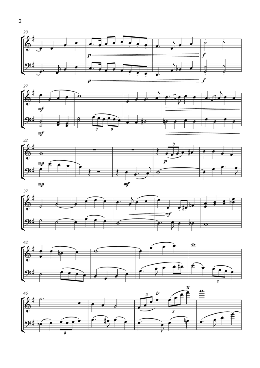 Because He Lives String Duet scores gallery preview page 2