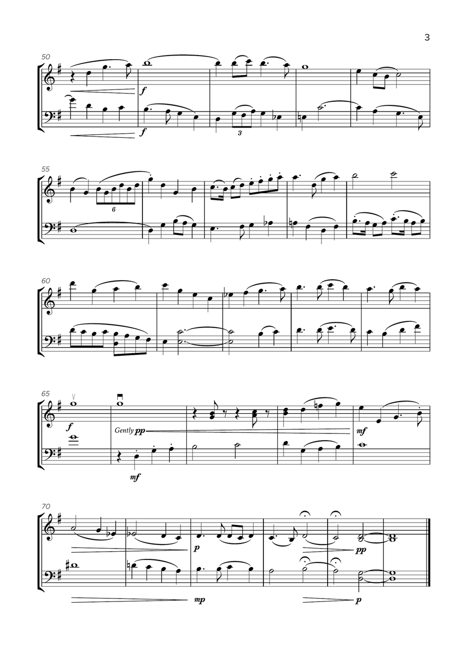 Because He Lives String Duet scores gallery preview page 3