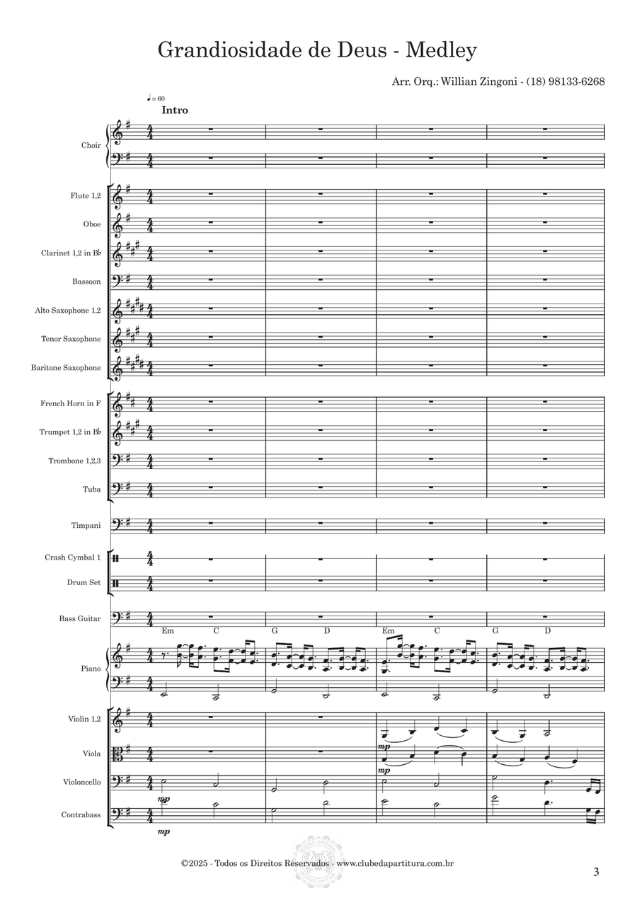 Grandiosidade de Deus Grandiosidade de Deus Full Orchestra scores gallery preview page 3