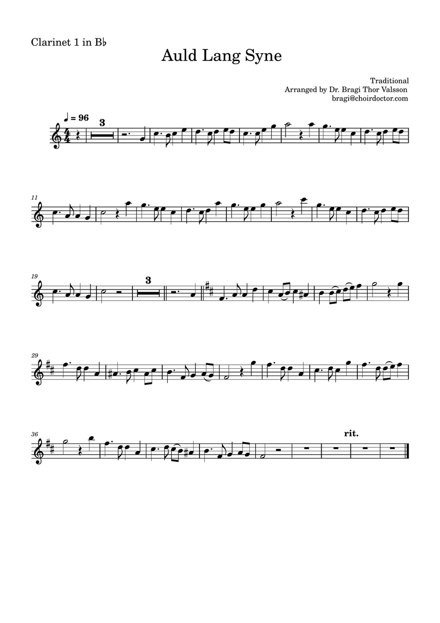 Auld Lang Syne for two Clarinets with Piano accompaniment Clarinet Duet scores gallery preview page 5