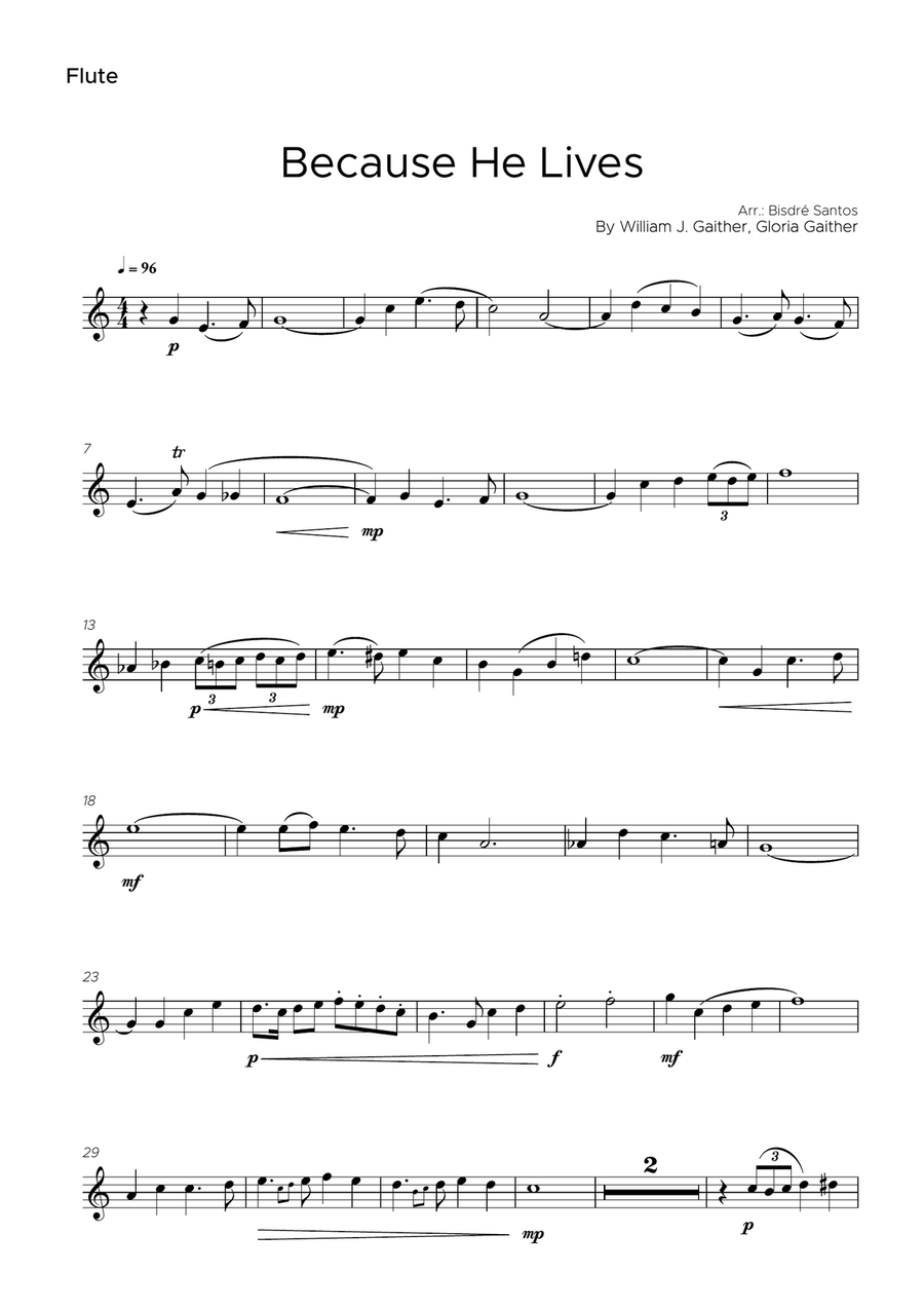 Because He Lives Woodwind Duet scores gallery preview page 4