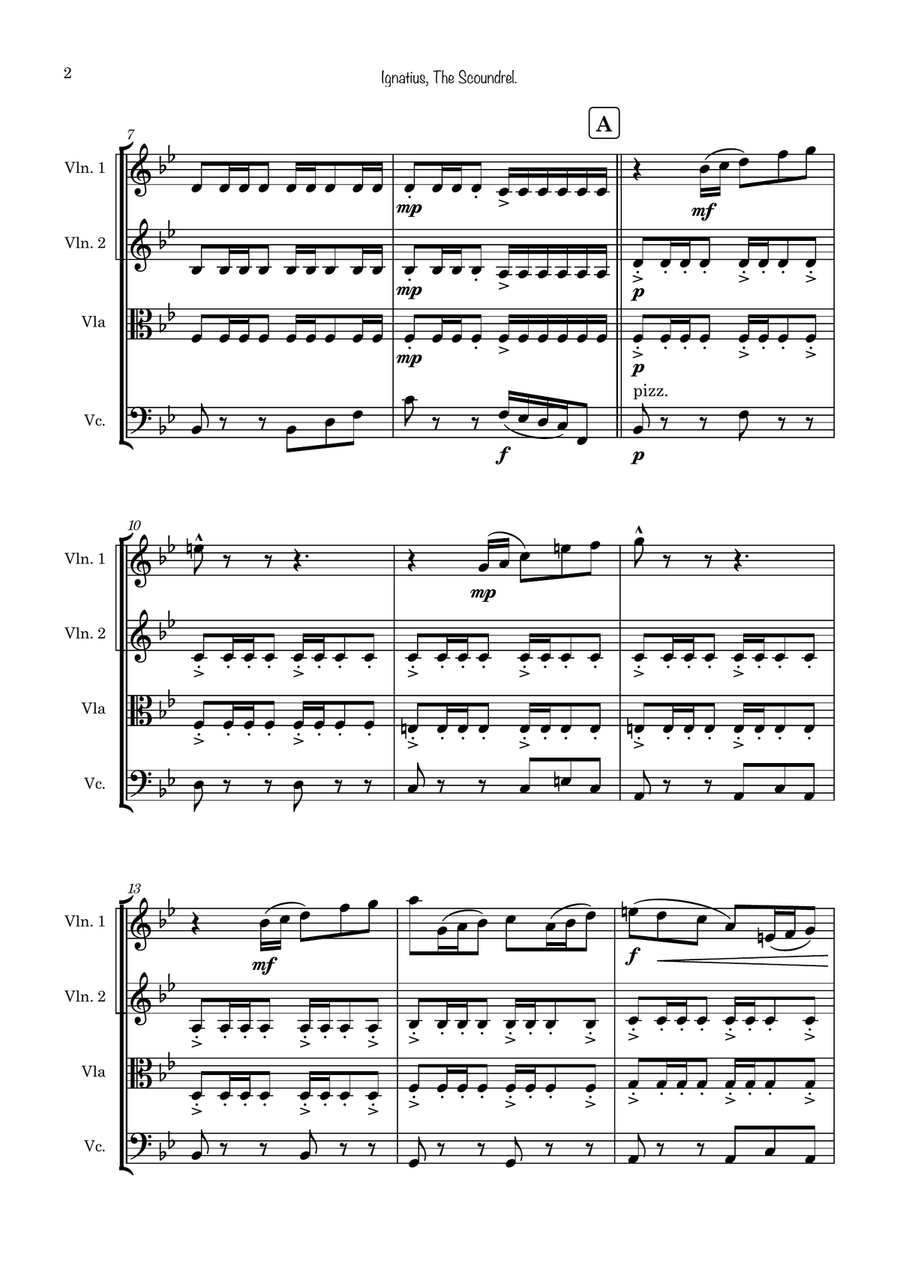 Ignatius, The Scoundrel String Quartet scores gallery preview page 2