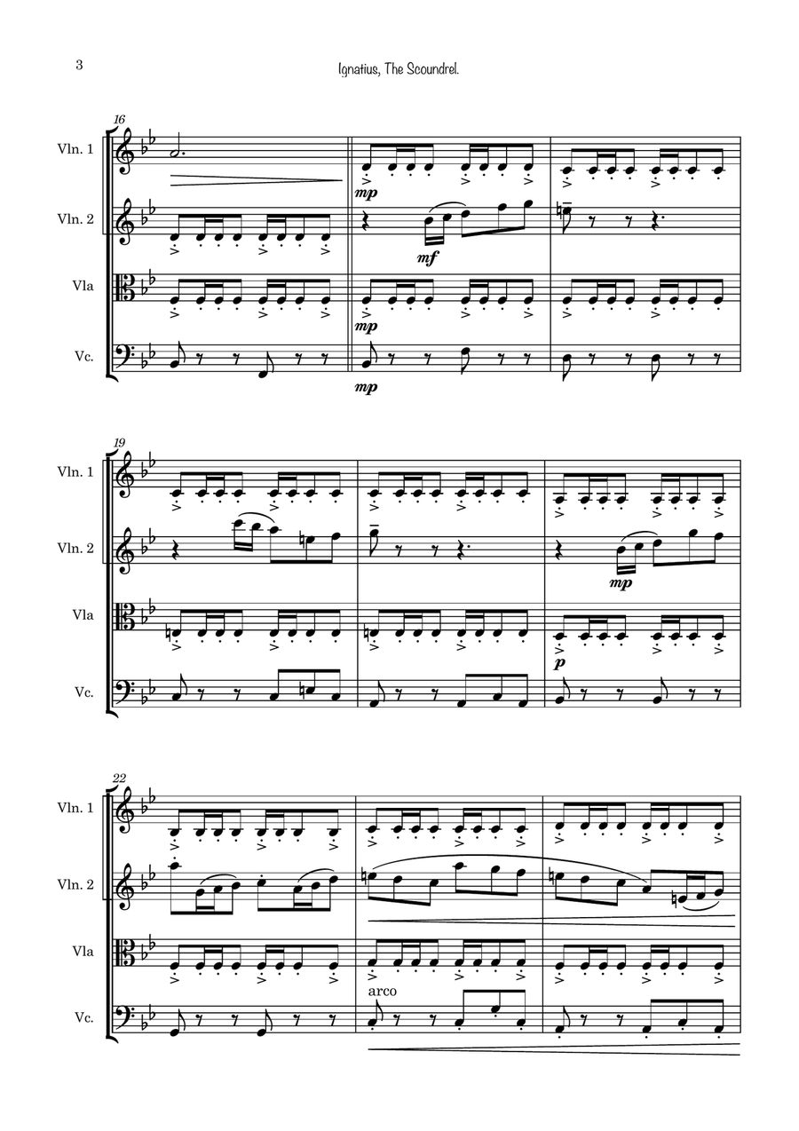 Ignatius, The Scoundrel String Quartet scores gallery preview page 3