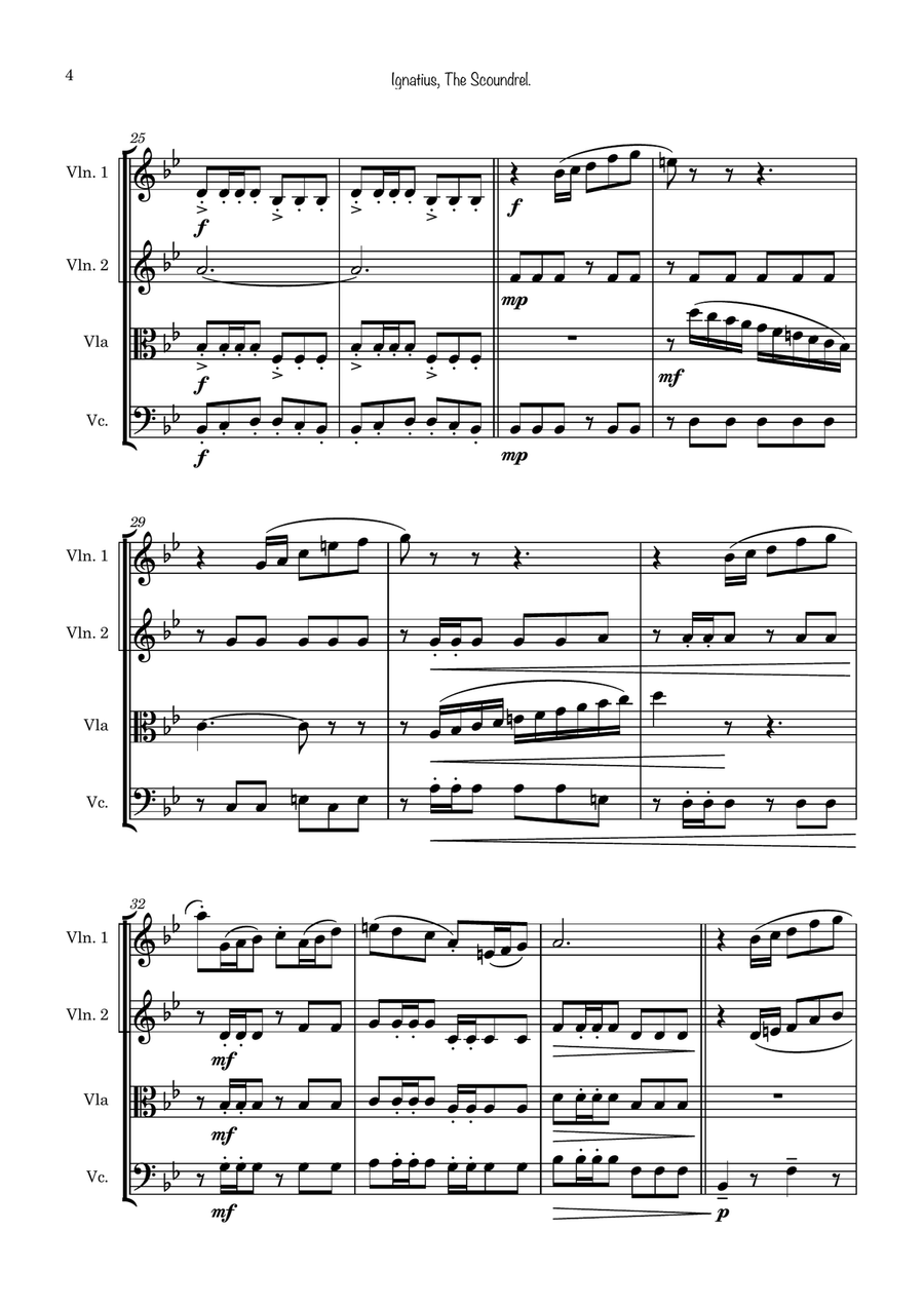 Ignatius, The Scoundrel String Quartet scores gallery preview page 4