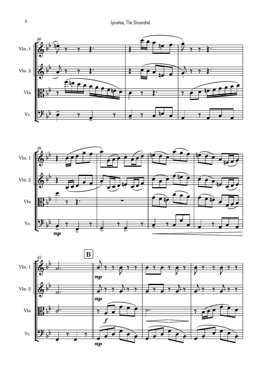 Ignatius, The Scoundrel String Quartet scores gallery preview page 5