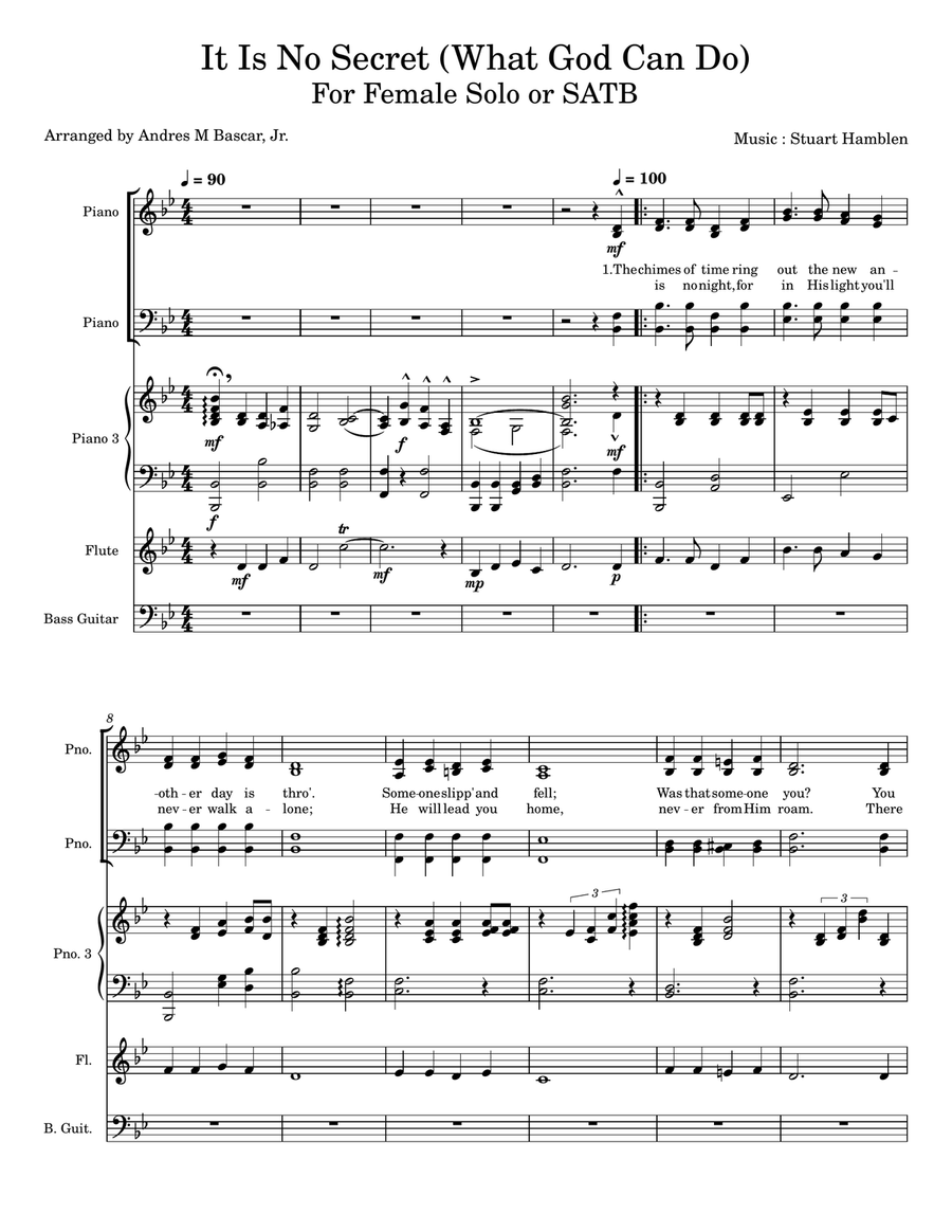 It Is No Secret (What God Can Do) 4-Part scores gallery preview page 1