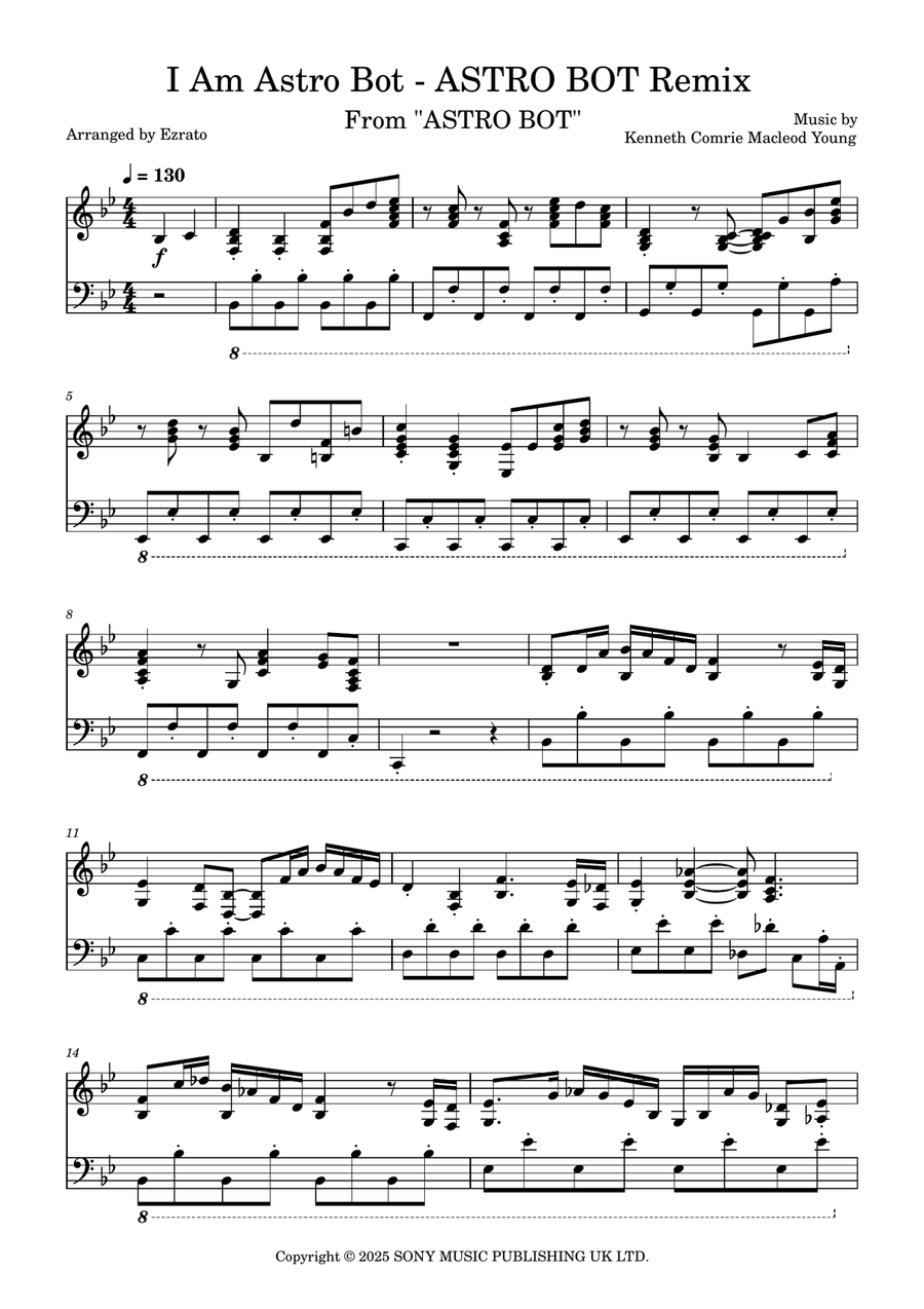 I Am Astro Bot [astro Bot Remix] Piano Solo scores gallery preview page 1