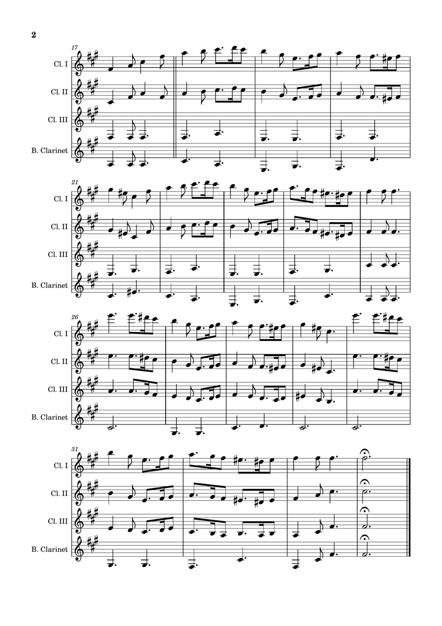 Greensleeves - Traditional English for Clarinet Quartet, Score and Parts Clarinet Quartet scores gallery preview page 2