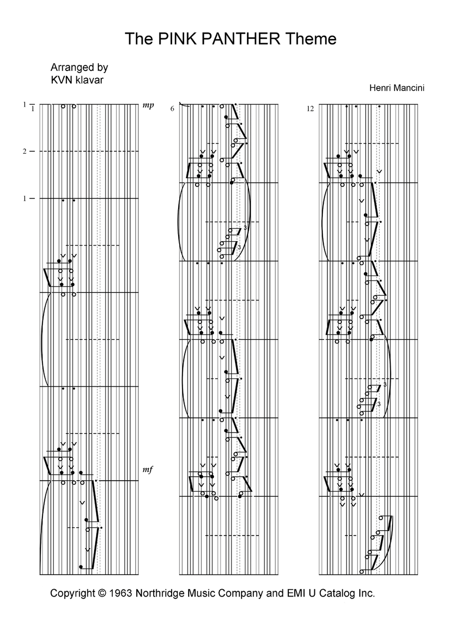 The Pink Panther The Pink Panther Easy Piano scores gallery preview page 1