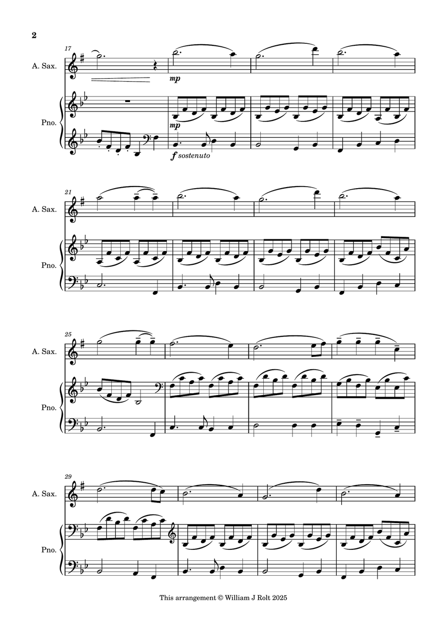 Stand up, stand up for Jesus (for alto saxophone and piano) Alto Saxophone scores gallery preview page 2