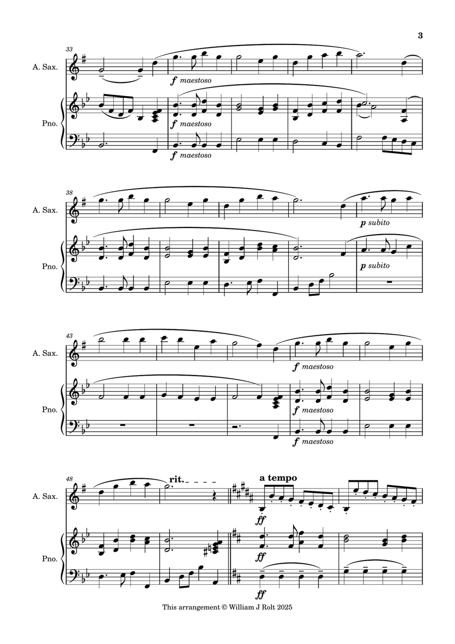 Stand up, stand up for Jesus (for alto saxophone and piano) Alto Saxophone scores gallery preview page 3